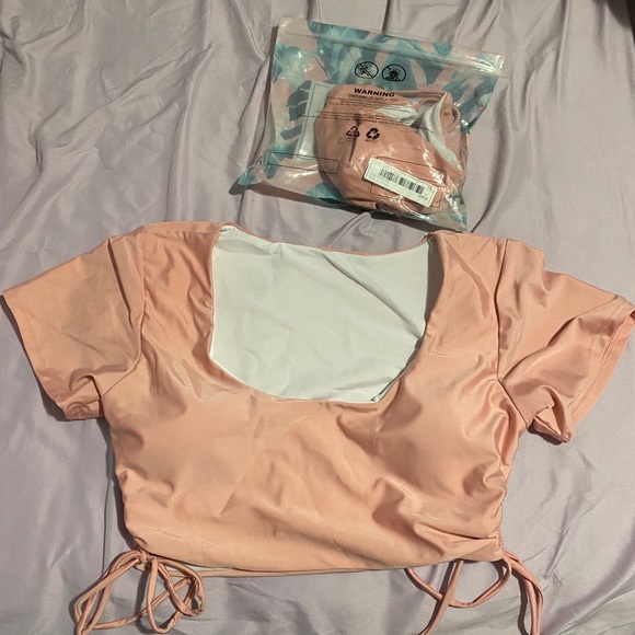 SHEIN Light Pink String Side Bikini Swimsuit - Picture 4 of 5